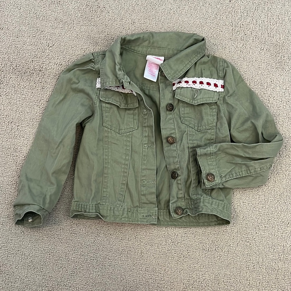 Army green denim jacket